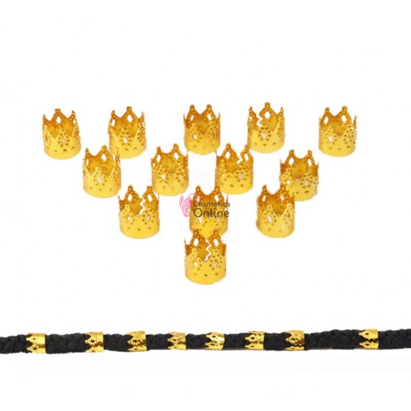 Inele din metal pentru codite afro RNG22BB Auriu, Set 10 bucati